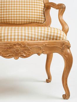 A pair of Swedish Rococo 18th Century armchairs.