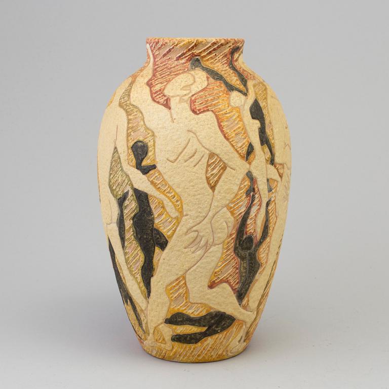 A second half of the 20th century erathenware vase by Fantoni, Italy.