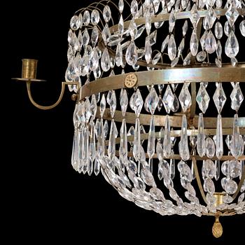 A late Gustavian early 19th century five-light chandelier.