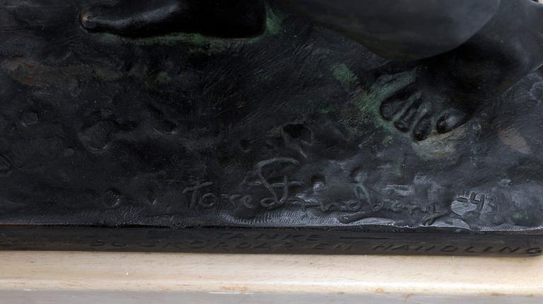 TORE STRINDBERG, skulptur, brons. Sign. Gjutarstämplar Otto Meyer.