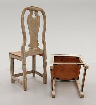 STOLAR, 2 st, 1700-tal, allmoge.