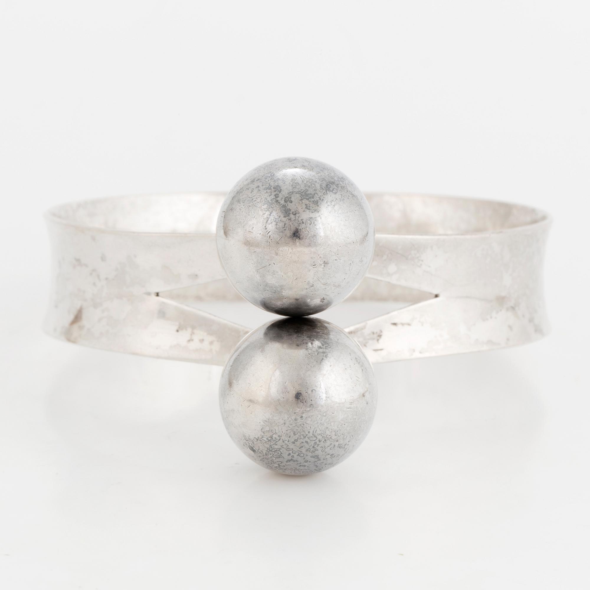 HANSEN, armring, silver, Stockholm, 1965, signerad Anna-Lena.