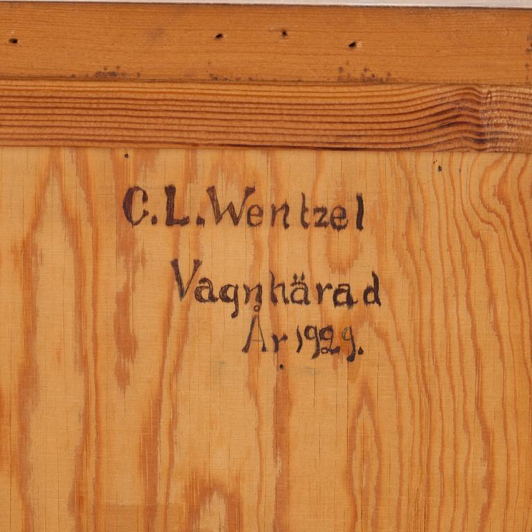 BYRÅ, rokokostil. Signerad C.L Wentzel, Vagnhärad År 1924.