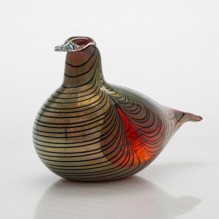 Oiva Toikka, a glass bird, signed O. Toikka, Nuutajärvi.