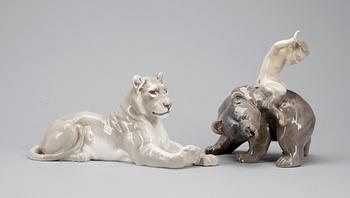 FIGURINER, 2st, porslin, Danmark, 1900-tal.