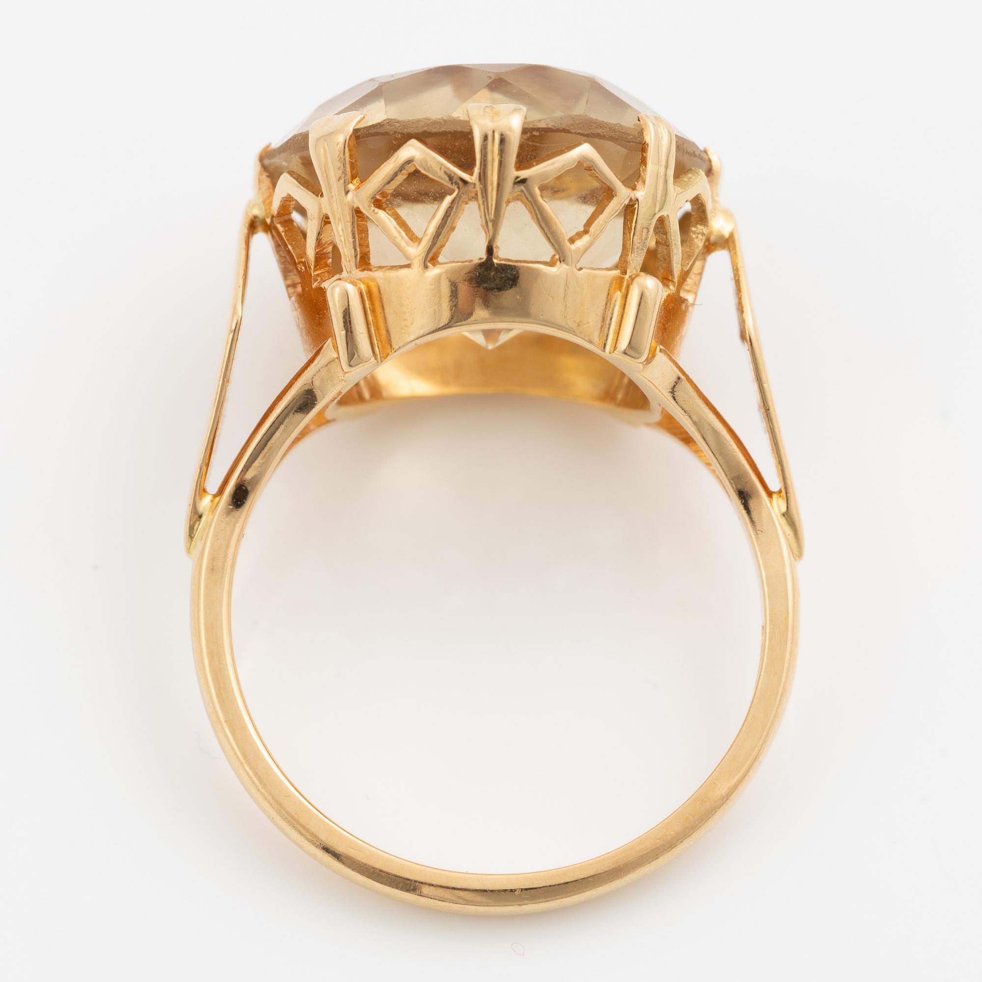 Ring, Stigbert, 18K guld med citrin, 1960-tal.