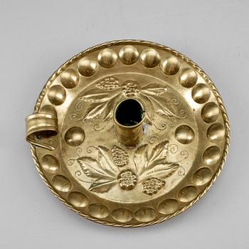 LJUSPLÅT, mässing, 1700-tal.