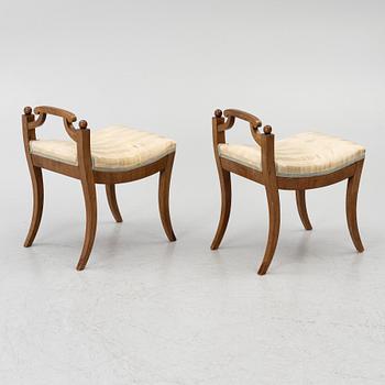 A pair of Karl Johan stools, 19th Century.