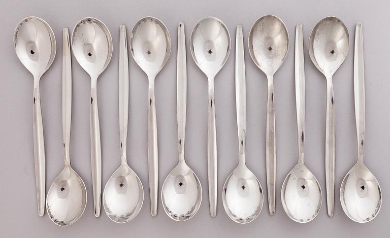 ILMARI TAPIOVAARA 1960s 122-piece Set of Polar Flatware for Hackman, Finland.
