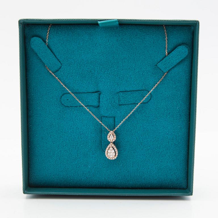 Pendant, 14K rose gold with brilliant-cut diamonds.