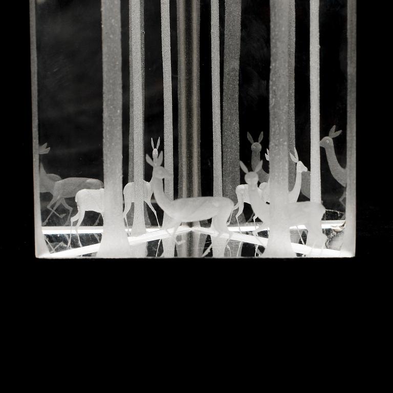 OBJEKT, 2 st. Glas, Orrefors, Sven Palmqvist resp Kosta.