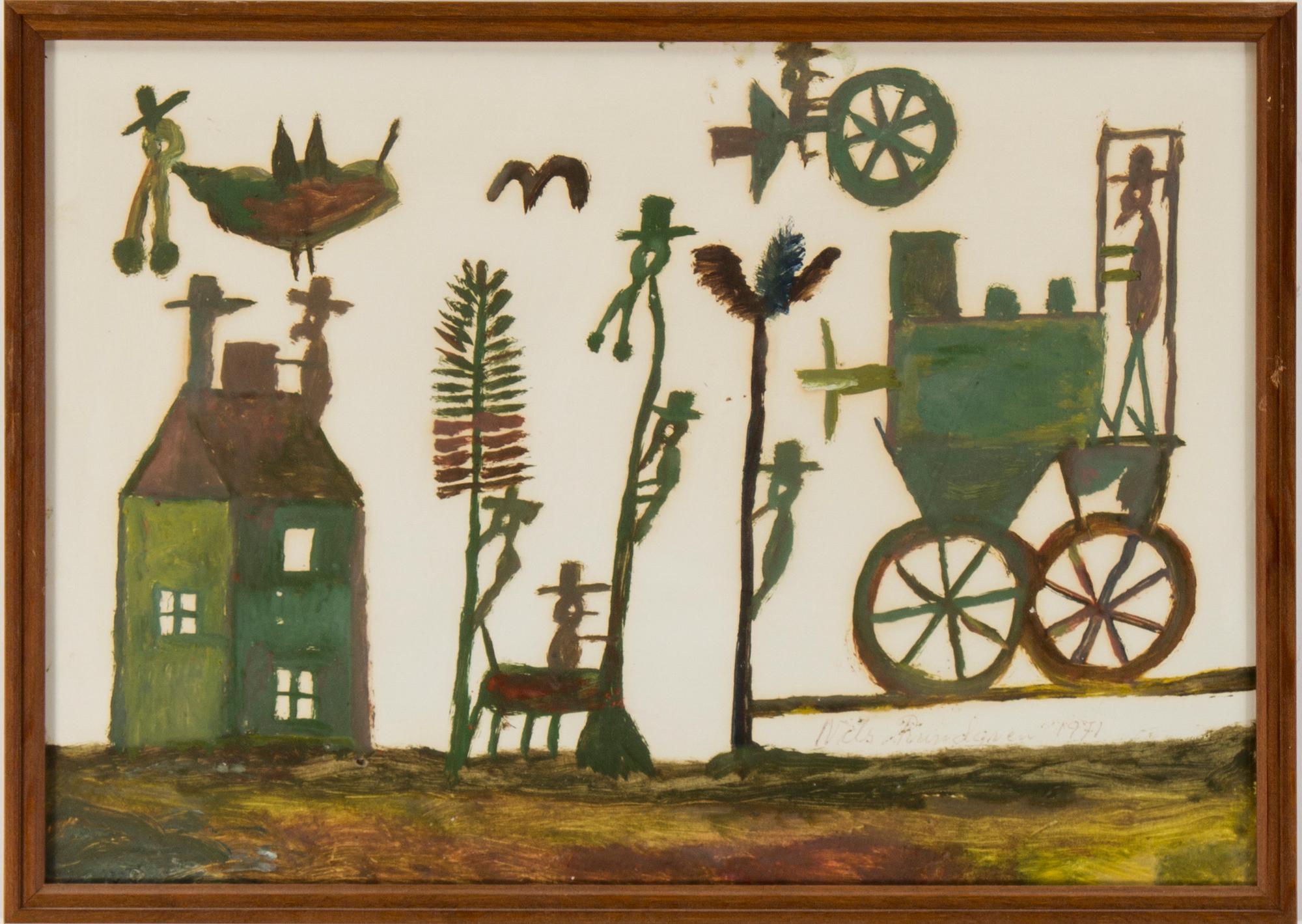 NILS "BJÖRNJÄGARN" RUNDGREN, mixed media on paper (2), signed Nils Rundgren and dated 1971.