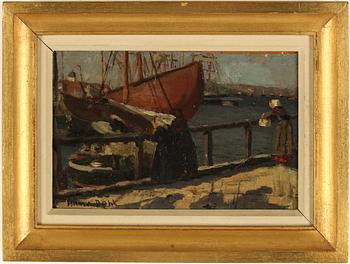 HANS DAHL, olja på pannå, signerad.