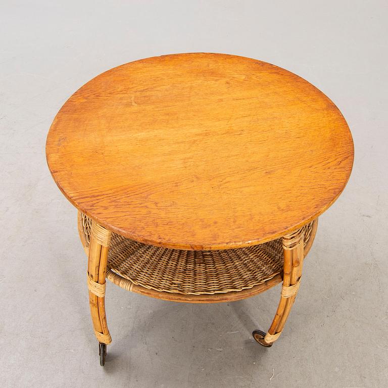 Armchairs a pair and table, 1930s-40s.