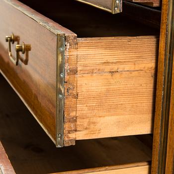 A late Gustavian writing commode by Johan Almgren, master 1798-1805 in Stockholm. Signed.