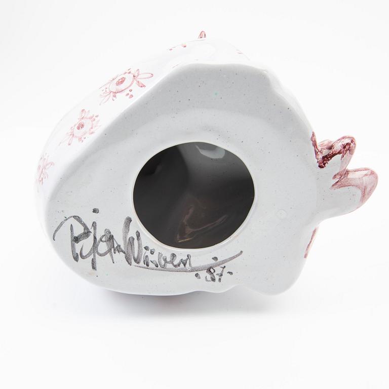 Björn Wiinblad, figurines/candle holders, a pair, faience, Denmark, 1986-87.