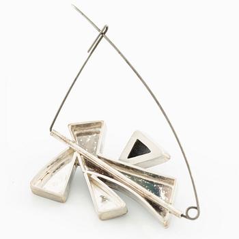 Jan-Christer Lundqvist, brooch, sterling silver with spectrolite, Skövde.
