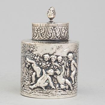 A wsedish 20th century silver tea caddy.