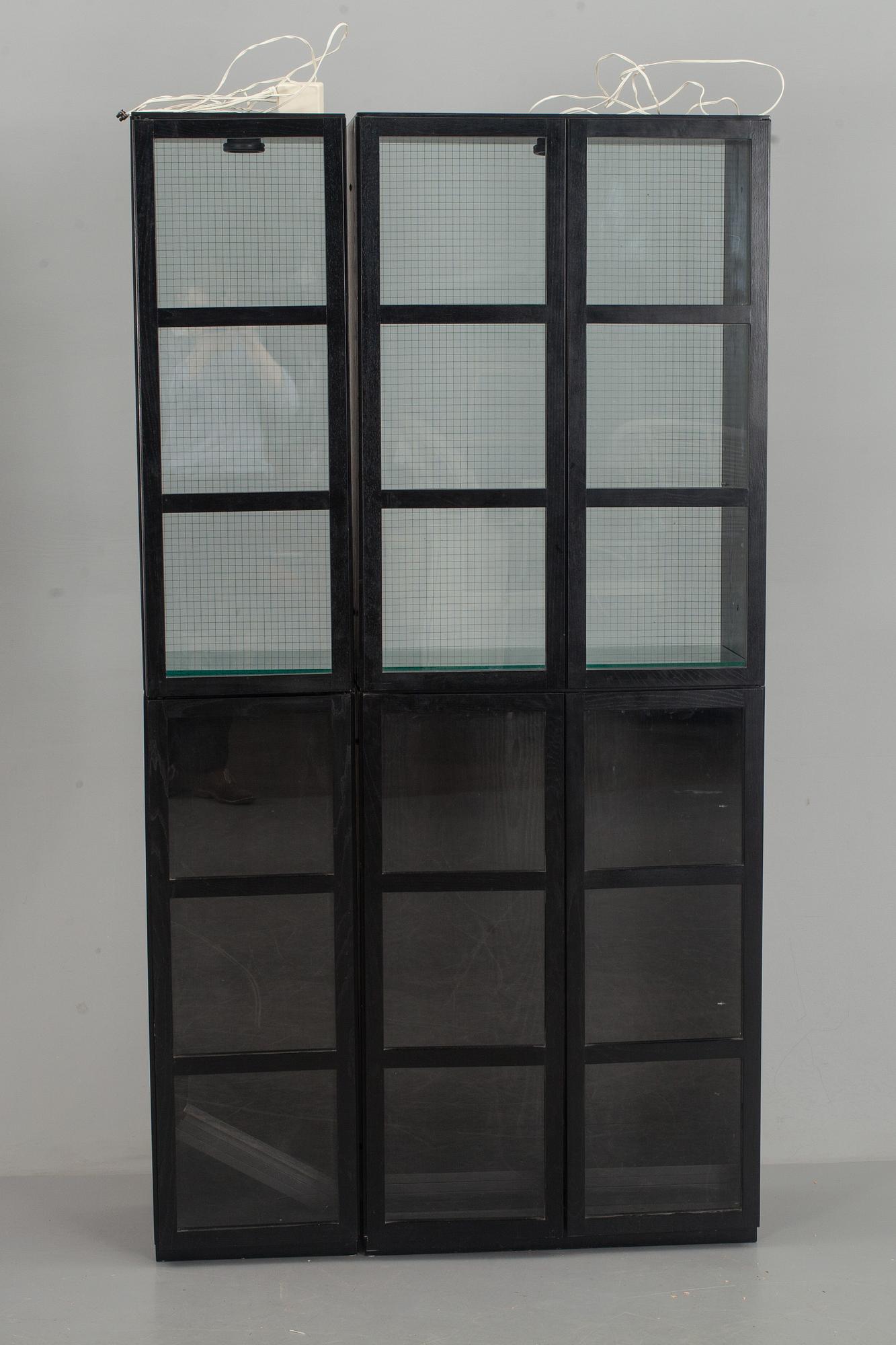 VITRINSKÅP, 2 st, "BOOK",  Titti Fabiani, Italien, 1980-tal.