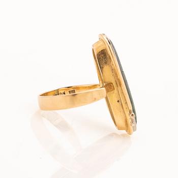 Ring, 18k med turmalin och briljant, Anders Molin Ädelsmedja, 1991.