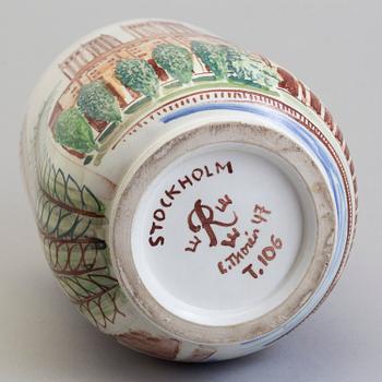 LARS THORÉN, urna med lock, stengods, Rörstrand -47.