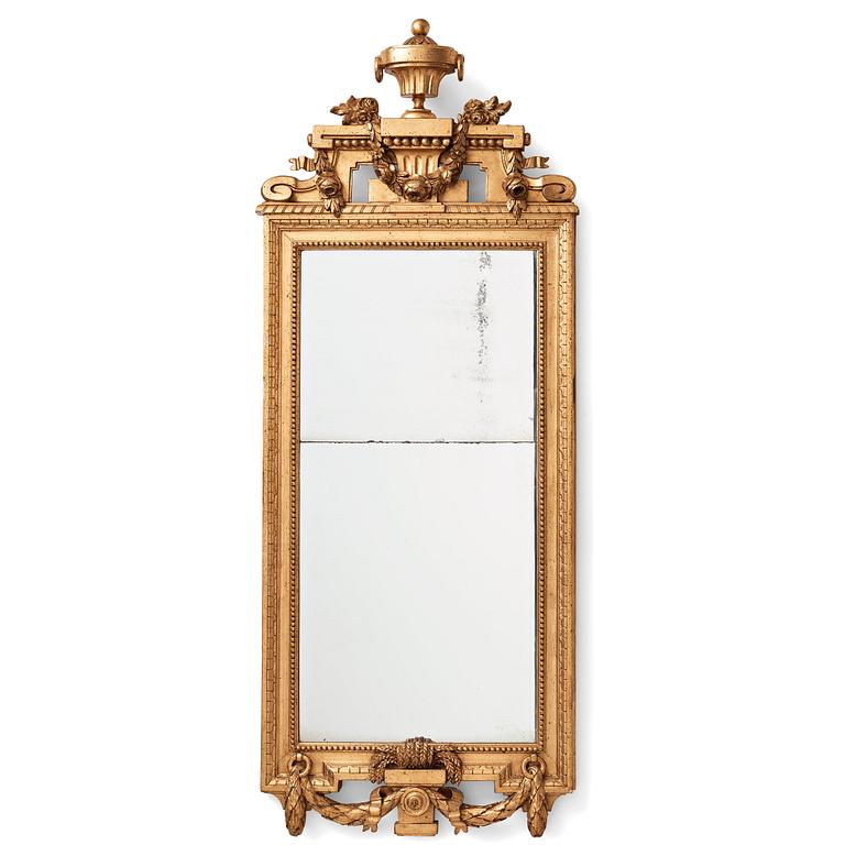 A Swedish Gustavian mirror by Johan Åkerblad 1778 (master in Stockholm 1758-1799).