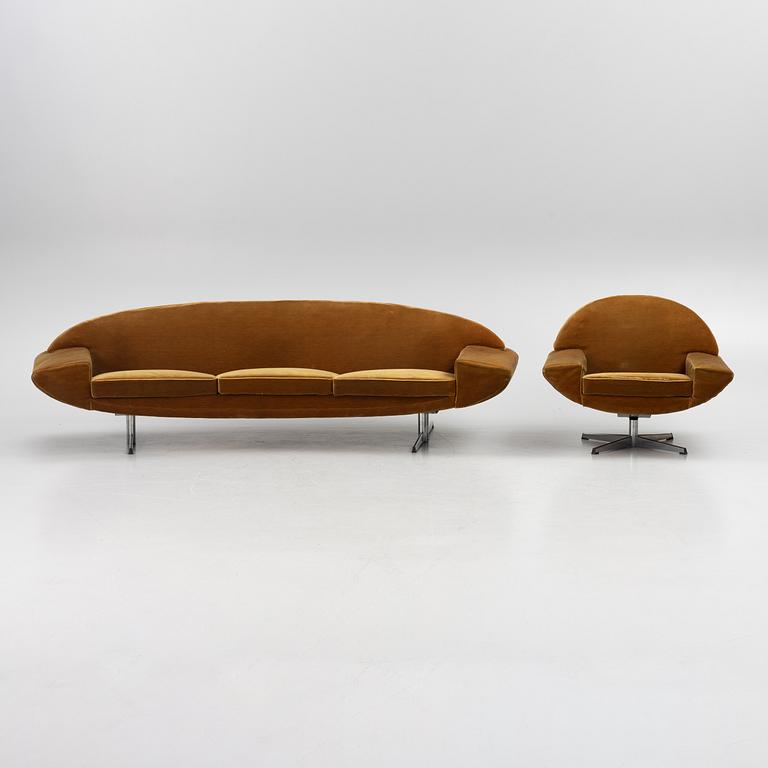 Johannes Andersen, sofa and armchair, "Capri", Trensum, second half of the 20th century.