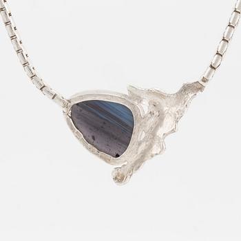 COLLIER "Bergslagssmycke" med blå slaggsten.