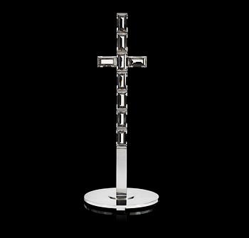 A Wiwen Nilsson sterling and facet cut rock crystal cross, Lund 1957.