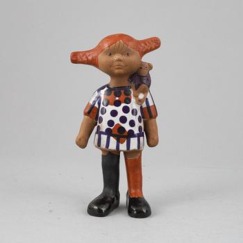 Lisa Larson, figurin, stengods, "Pippi långstrump", Gustavsberg.