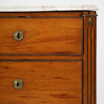 A late Gustavian mahogany commode, Stockholm, late 18th century.