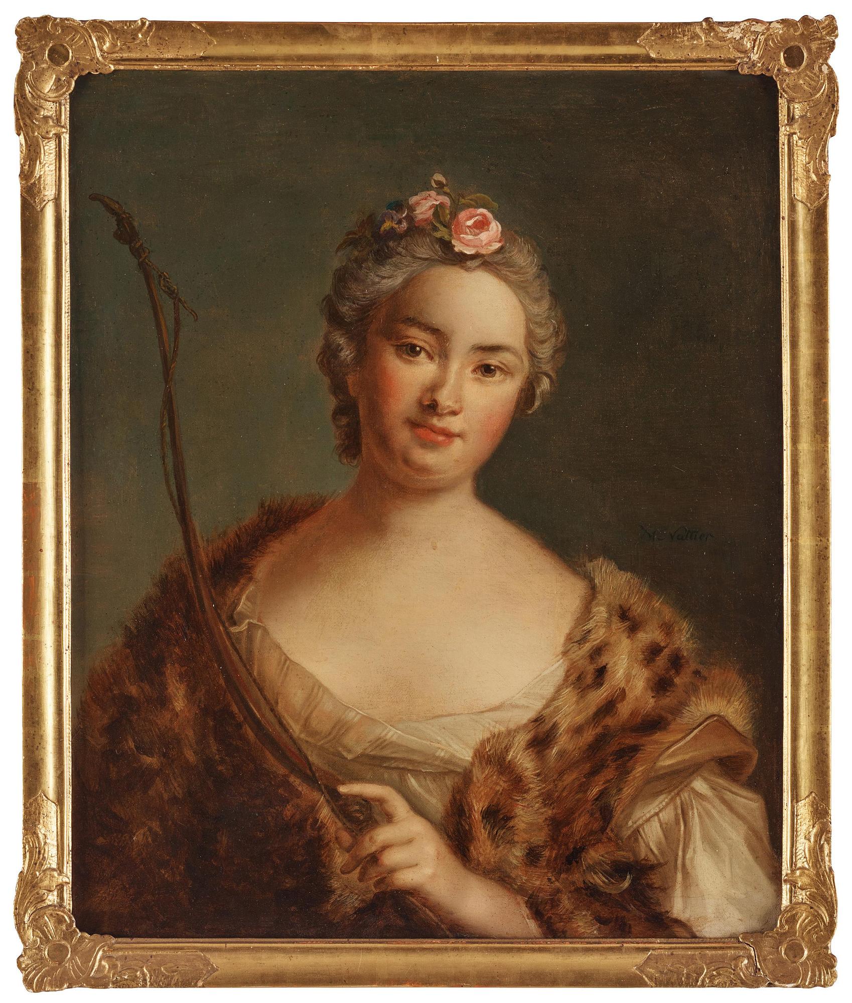 Jean-Marc Nattier, ateljéreplik/kopia, Charlotta Fredrika ”Lotta” Sparre (1719-1795)  som Diana.