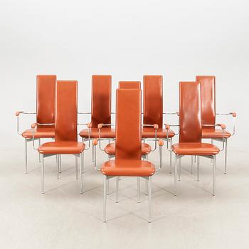 Giancarlo Vegni & Gianfranco Gualtierotti armchairs 8 pcs for Fasem Italy late 20th century/early 21st century.