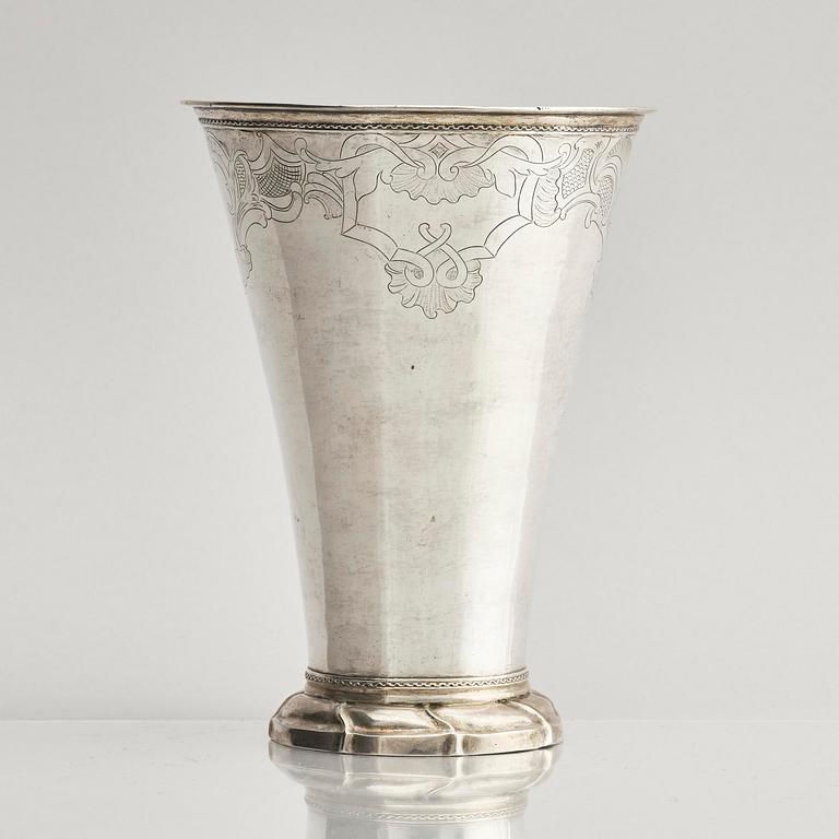 A Swedish 18th century silver beaker, mark of Jonas Berg, Stockholm 1759.