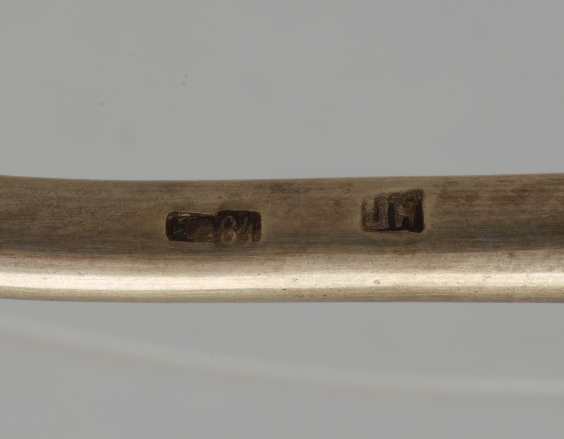 A Russian 19th century silver-gilt and enamel spoon, unidentified makers mark, Moscow.