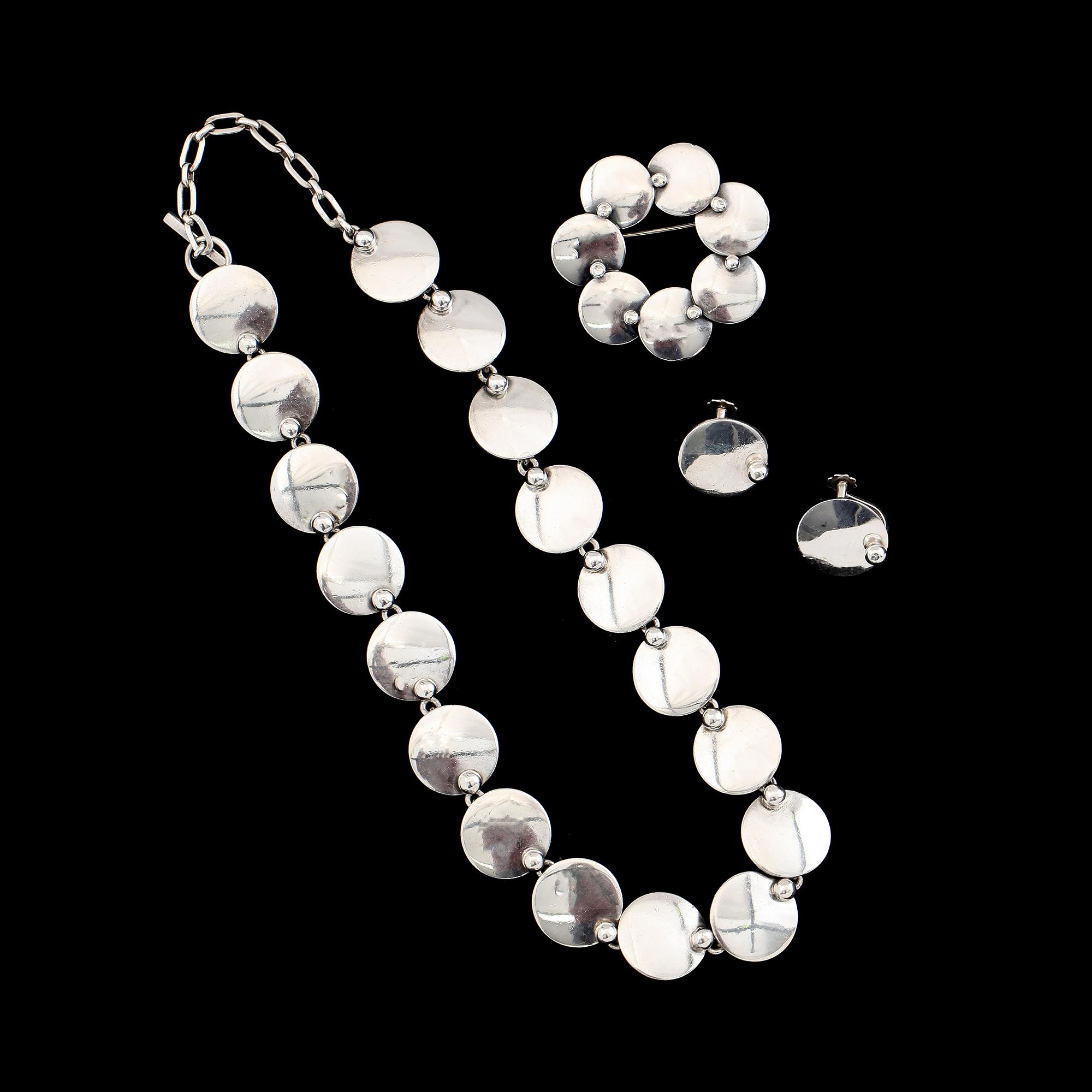 GARNITYR, sterlingsilver, Nils-Erik From, Danmark, sannolikt 1960-tal.