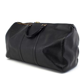 A Louis Vuitton weekend bag  "Keepall 50 Epi Black".