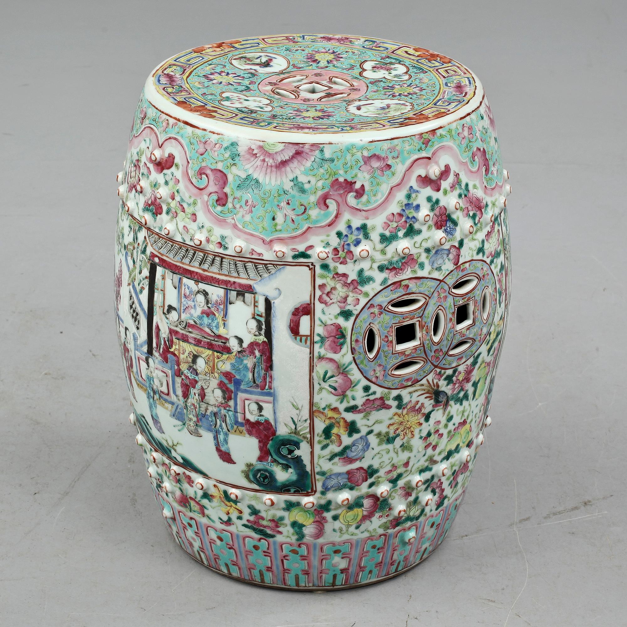 TRÄDGÅRDSPALL, porslin, Kina, 1800/1900-tal.