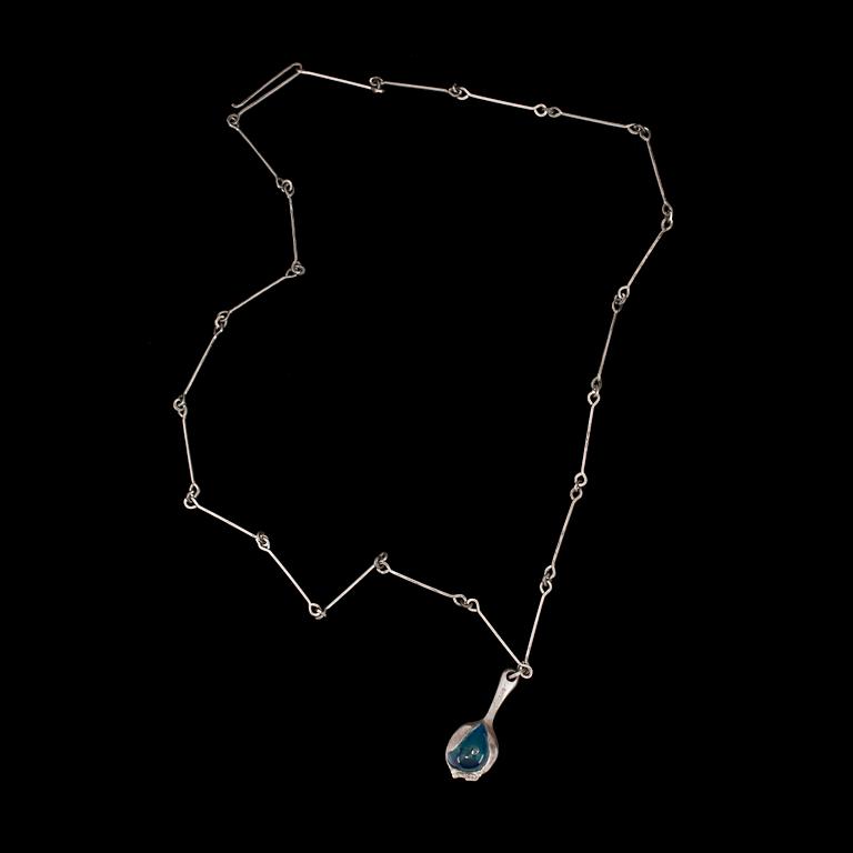 COLLIER, sterling silver och akryl, Björn Weckström, Lapponia, 1976. Vikt 27,4g.