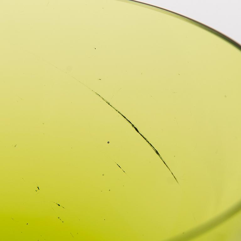 SAARA HOPEA, six glass dessert bowls, AND KAJ FRANCK, a glass bowl, Notsjö, 1950s/60s.