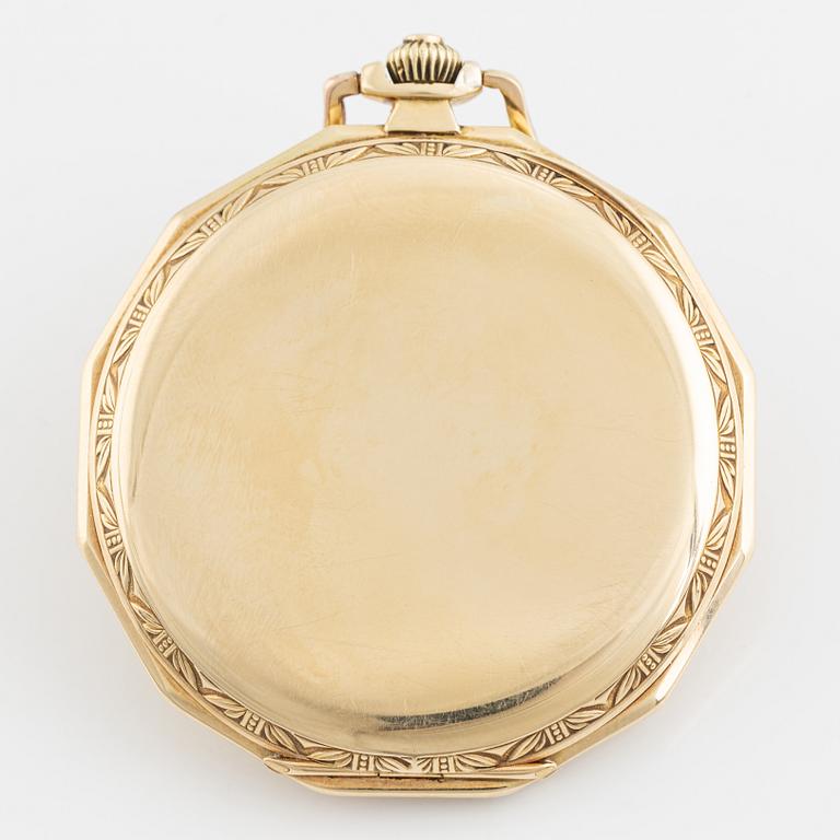 Longines 14K gold. pocket watch, 50 mm.