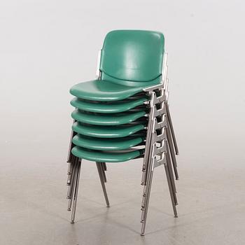 GIANCARLO PIRETTI, a set of 6 chairs by Giancarlo Piretti for Castelli Italy.