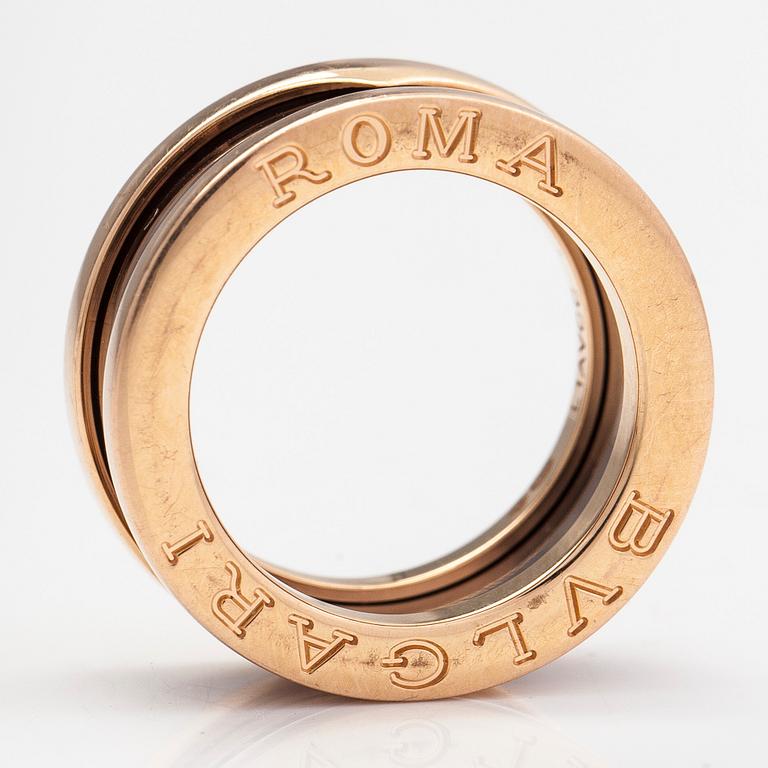 Bulgari, a "B.zero1" ring, 18K rose gold and bronze ceramic.