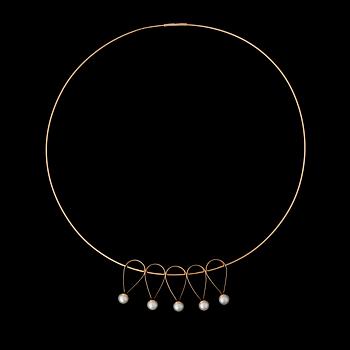 ELIS KAUPPI, a necklace, cultured pearls, 14K gold.