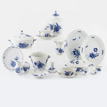 A 64-piece "Blue Flower" porcelain dinner service, Royal Copenhagen, Denmark.