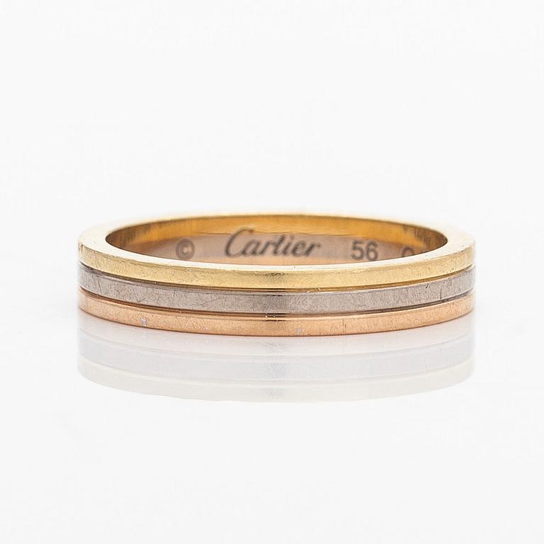 Cartier, an 18K three-colour gold "Vendôme Louis Cartier" ring.