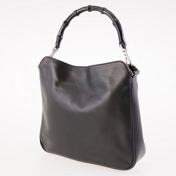 GUCCI Black Leather Bamboo Bag.