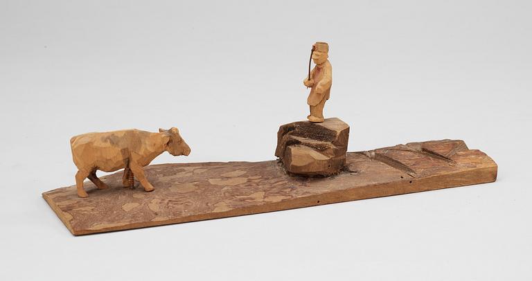 Axel Petersson Döderhultarn, Herdsman and cow.