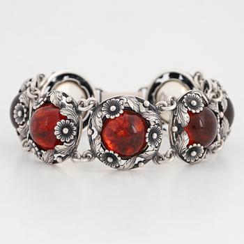 Nils Erik From silver and amber bracelet.