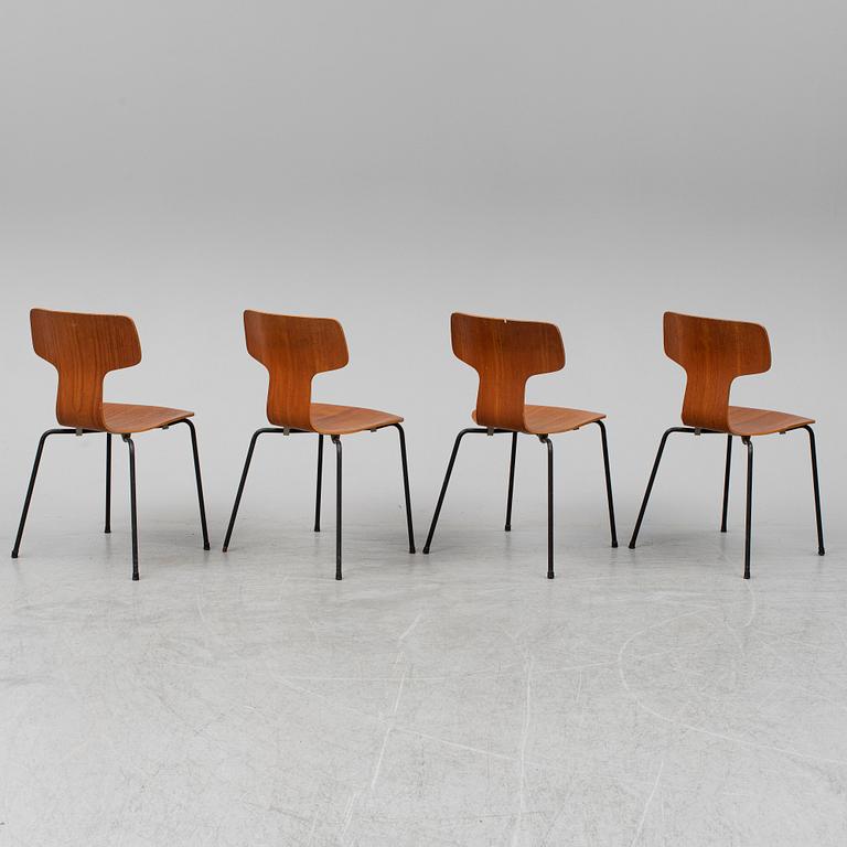 ARNE JACOBSEN, four model 3103 T-chairs from Fritz Hansen, Denmark, 1964-5.